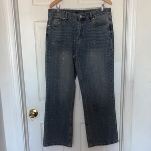 Ashley Mason Rhinestone Jeans Blue Size 31